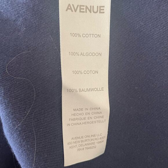 Avenue Women Tunic Top 22/24 Navy 3/4 Sleeve Stretch Cotton Casual Workwear - Picture 7 of 9